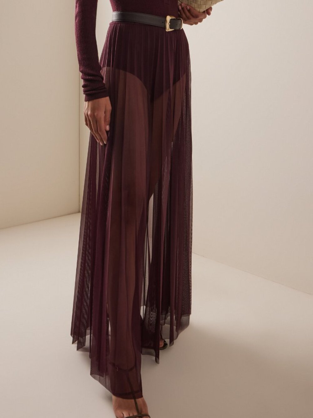 The Frankie Shop | NWOT | Pleated Mesh Maxi Skirt, Size: S - Picture 3 of 9